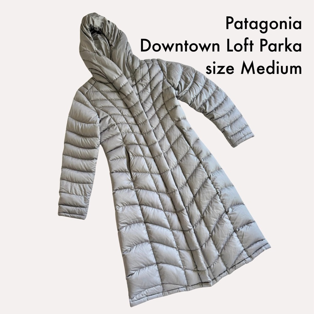 Patagonia Downtown Loft Long Goose-Down Parka 🩶 ORP$379 size Medium / steel gray